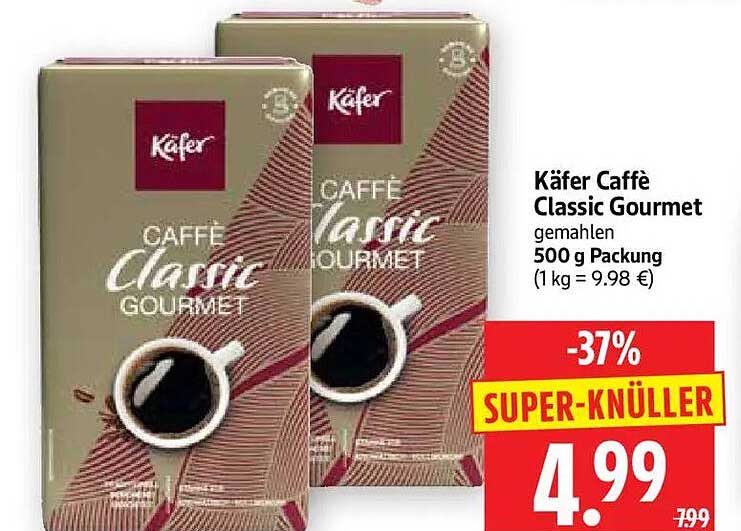 Käfer Caffè Classic Gourmet gemahlen 500 g Packung (1 kg = 9.98 €)