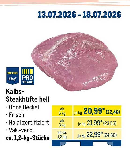 Kalbs-Steakhüfte hell