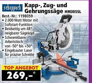 Kapp-, Zug- und Gehrungssäge HM305SL