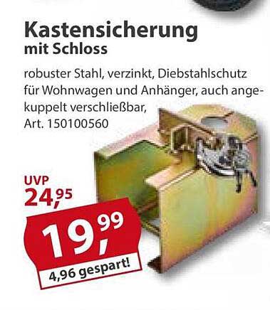 Kastensicherung mit Schloss