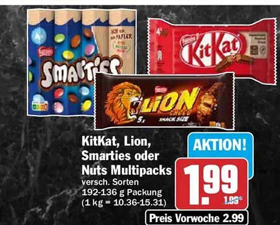 KitKat, Lion, Smarties oder Nuts Multipacks