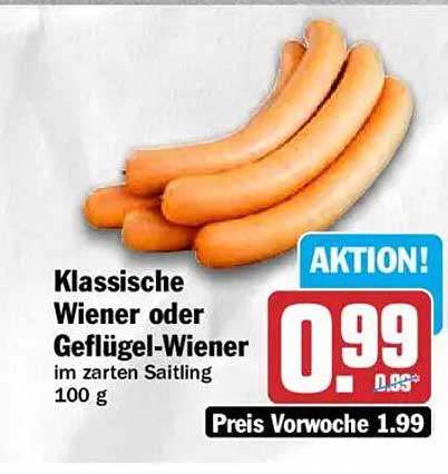 Klassische Wiener oder Geflügel-Wiener im zarten Saitling 100 g