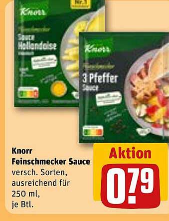 Knorr Feinschmecker Sauce versch. Sorten, ausreichend für 250 ml, je Btl.