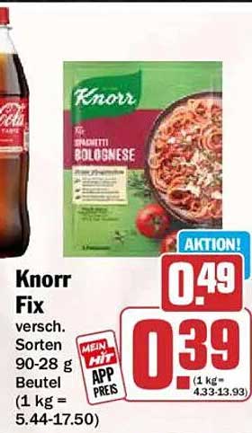 Knorr Fix versch. Sorten 90-28 g Beutel (1 kg = 5.44-17.50)