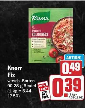 Knorr Fix versch. Sorten 90-28 g Beutel