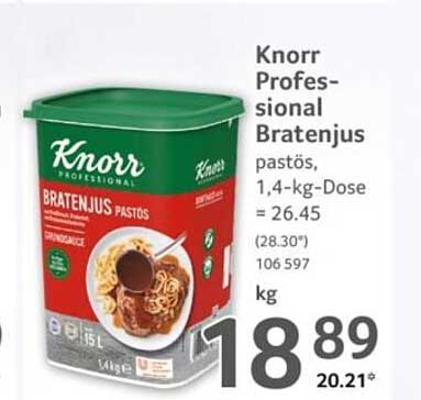 Knorr Professional Bratenjus pastös, 1,4-kg-Dose = 26.45 (28.30*) 106 597 kg