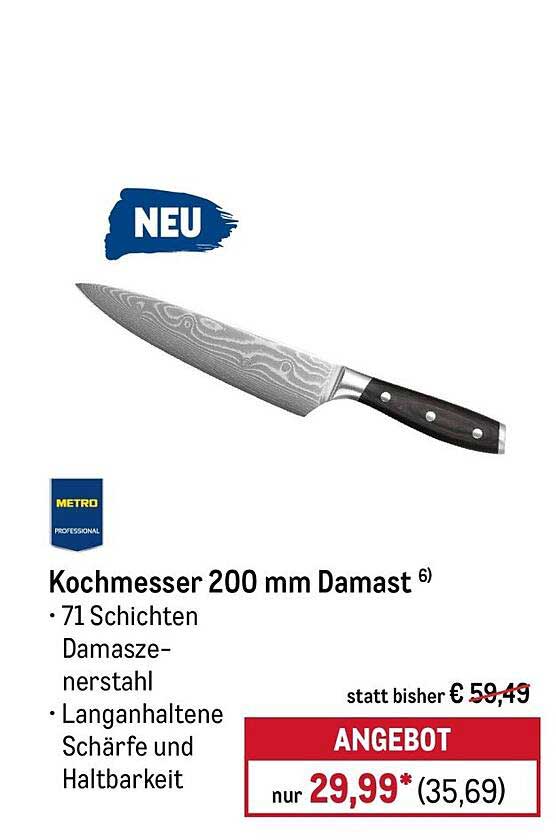 Kochmesser 200 mm Damast 6)
