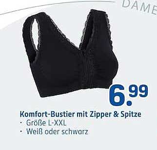 Komfort-Bustier mit Zipper & Spitze