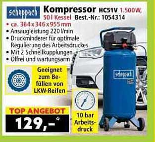 Kompressor HC51V 1.500W, 50 l Kessel Best.-Nr.: 1054314