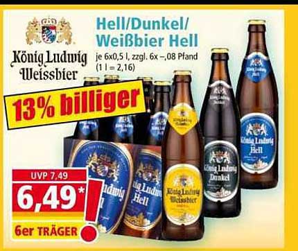 König Ludwig Weissbier Hell/Dunkel/Weißbier Hell