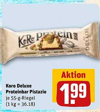 Koro Deluxe Proteinbar Pistazie je 55-g-Riegel (1 kg = 36.18)