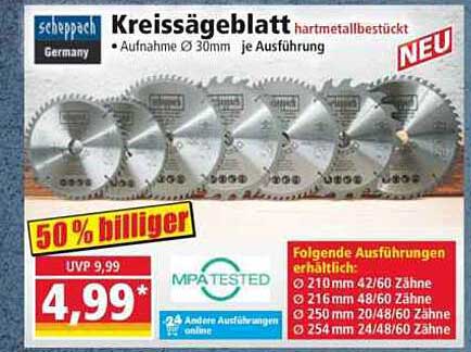 Kreissägeblatt hartmetallbestückt