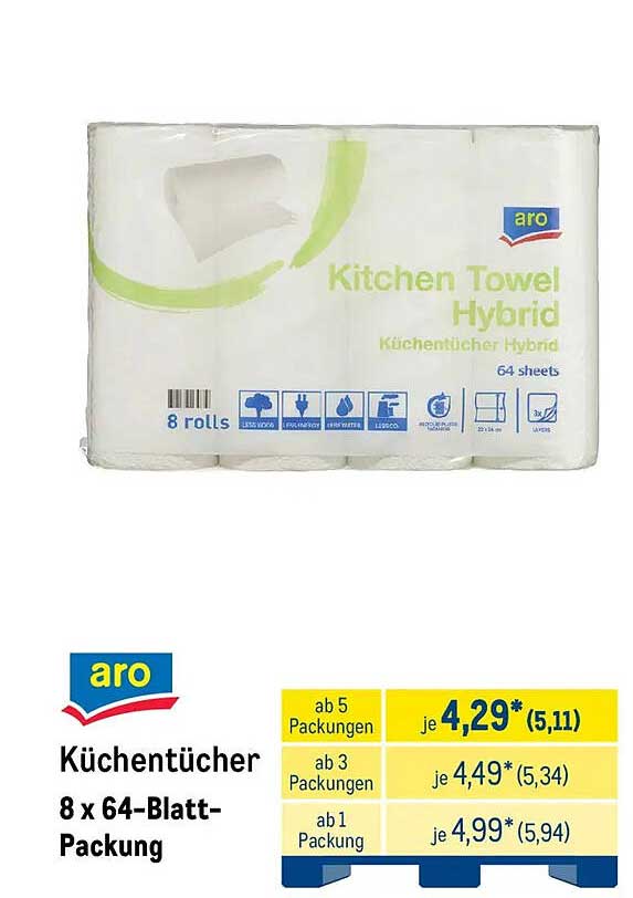 Küchentücher 8 x 64-Blatt-Packung