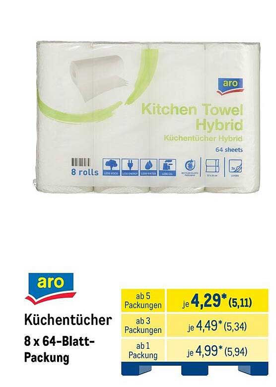 Küchentücher 8 x 64-Blatt-Packung