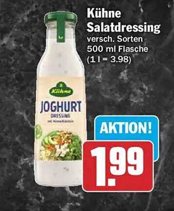 Kühne Salatdressing versch. Sorten 500 ml Flasche (1 l = 3.98)