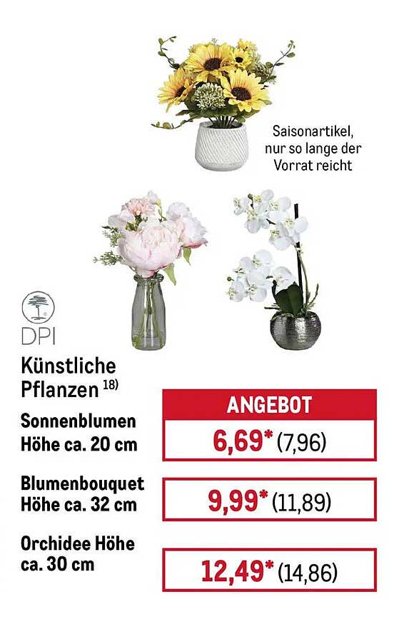 Künstliche Pflanzen¹⁸ Sonnenblumen Höhe ca. 20 cm