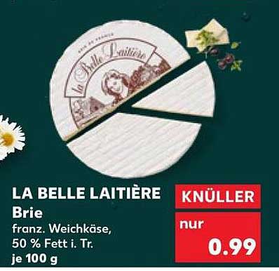 LA BELLE LAITIÈRE Brie franz. Weichkäse, 50 % Fett i. Tr. je 100 g