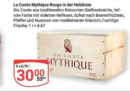La Cuvée Mythique Rouge in der Holzkiste