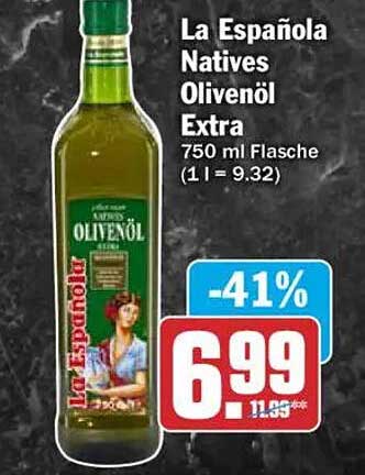 La Española Natives Olivenöl Extra 750 ml Flasche (1 l = 9.32)