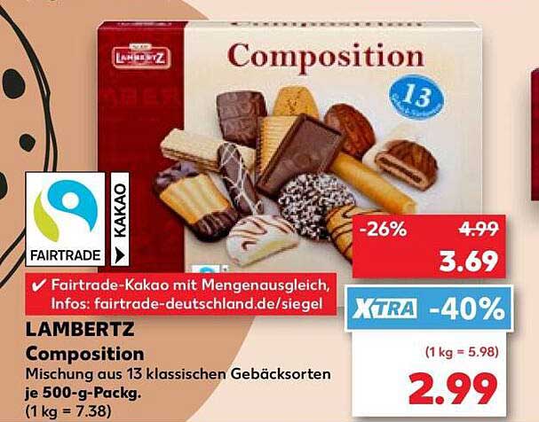 LAMBERTZ Composition Mischung aus 13 klassischen Gebäcksorten je 500-g-Packg.