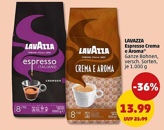 LAVAZZA Espresso Crema e Aroma* Ganze Bohnen, versch. Sorten, je 1.000 g