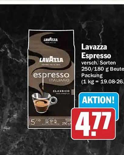 Lavazza Espresso versch. Sorten 250/180 g Beutel Packung