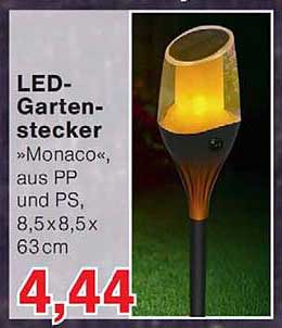 LED-Gartenstecker »Monaco«, aus PP und PS, 8,5x8,5x63 cm