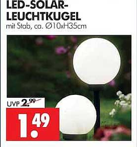 LED-SOLAR-LEUCHTKUGEL mit Stab, ca. Ø10xH35cm