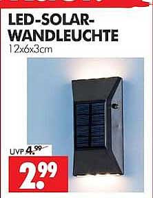 LED-SOLAR-WANDLEUCHTE 12x6x3cm