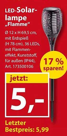 LED-Solarlampe „Flamme“