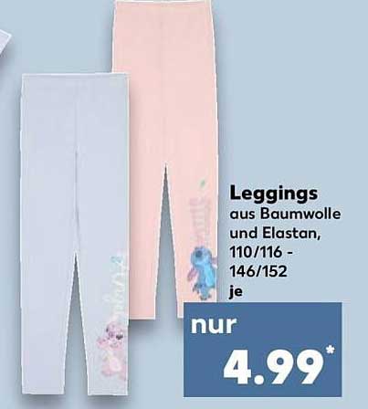 Leggings aus Baumwolle und Elasthan, 110/116 - 146/152 je