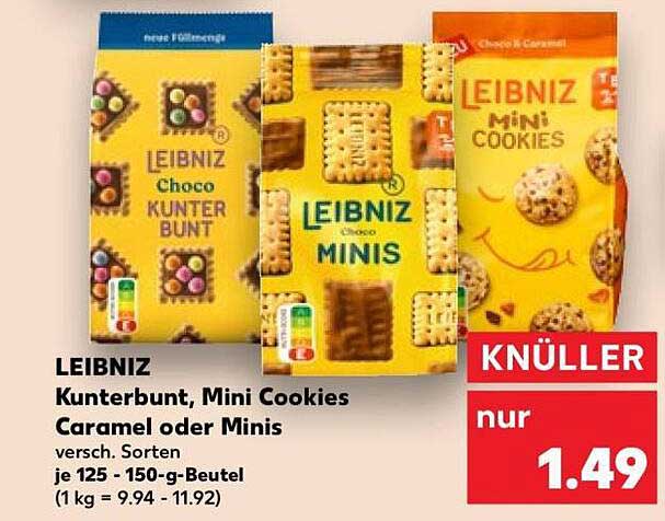 LEIBNIZ Kunterbunt, Mini Cookies Caramel oder Minis