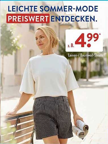 LEICHTE SOMMER-MODE PREISWERT ENTDECKEN. z. B. Leinen-/Baumwoll-Shorts