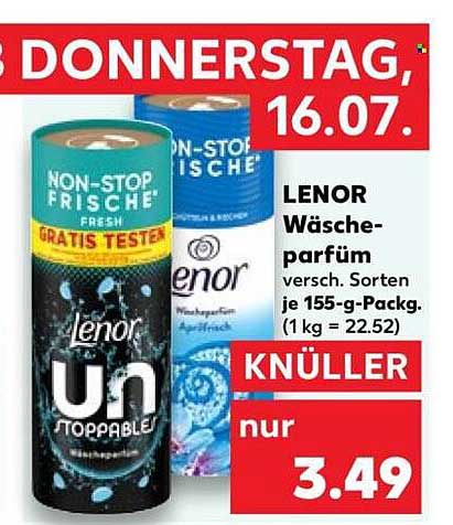 LENOR Wäsche-parfüm versch. Sorten je 155-g-Packg. (1 kg = 22.52)