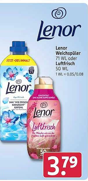 Lenor Weichspüler 71 WL oder Luftrisch 50 WL