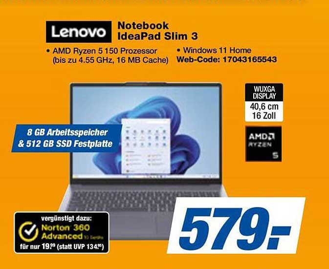 Lenovo Notebook IdeaPad Slim 3