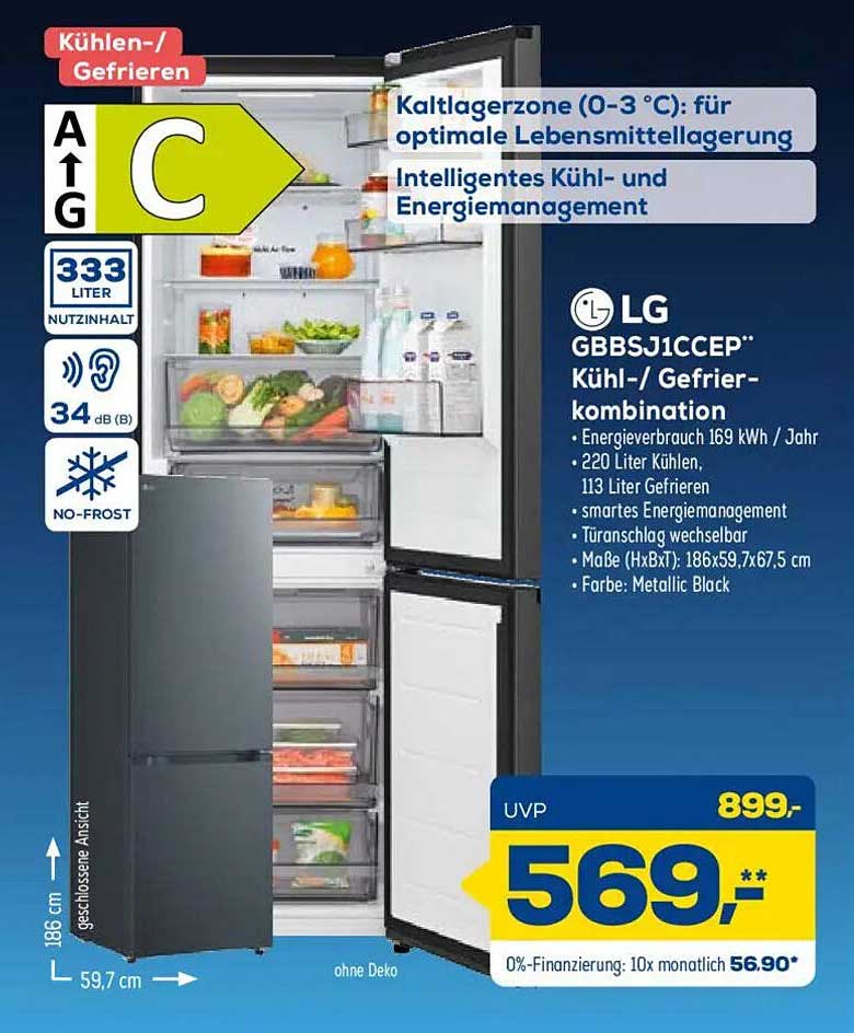 LG GBBSJ1CCEP** Kühl-/Gefrierkombination