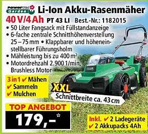 Li-ion Akku-Rasenmäher 40 V/4 Ah PT 43 Li