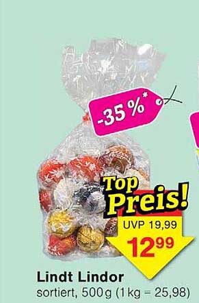 Lindt Lindor sortiert, 500 g (1 kg = 25,98)