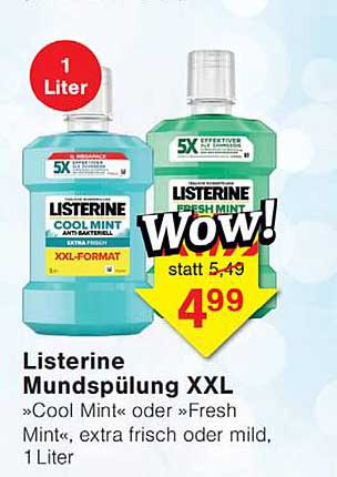 Listerine Mundspülung XXL »Cool Mint« oder »Fresh Mint«, extra frisch oder mild, 1 Liter