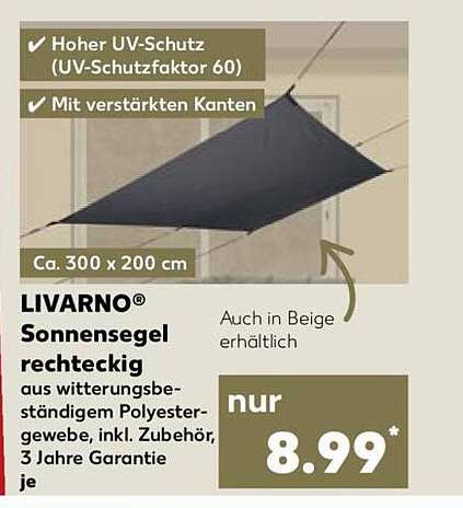 LIVARNO® Sonnensegel rechteckig