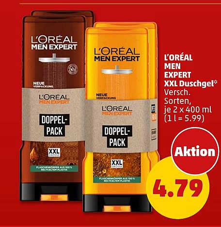 L'ORÉAL MEN EXPERT XXL Duschgel* Versch. Sorten, je 2 x 400 ml (1 l = 5.99)