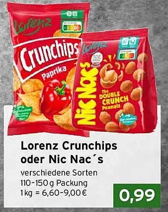 Lorenz Crunchips oder Nic Nac´s