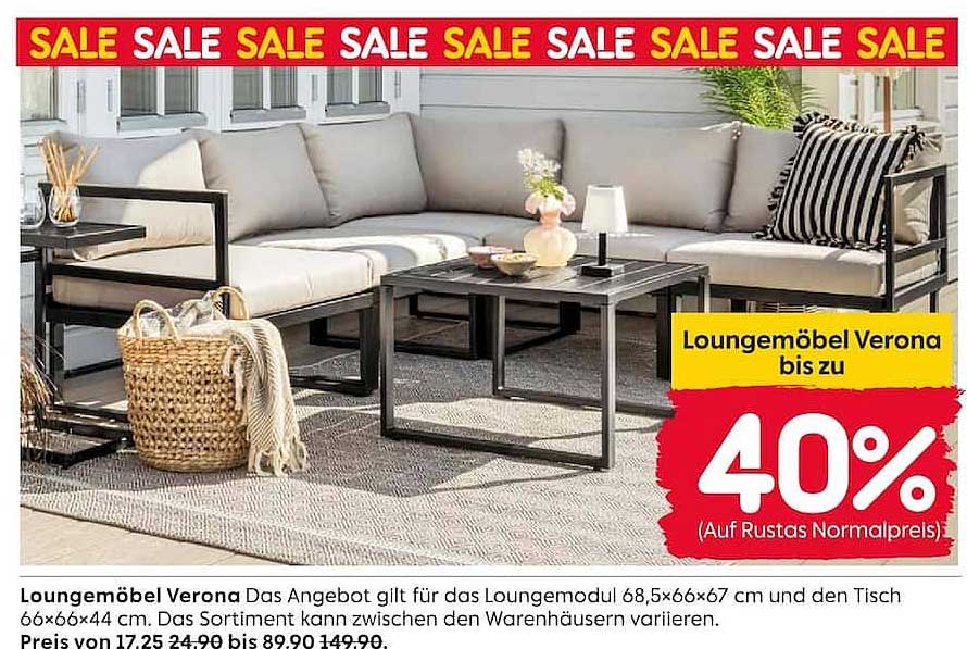 Loungemöbel Verona bis zu 40%