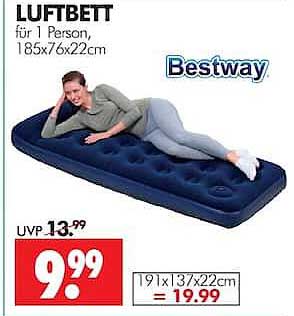 LUFTBETT für 1 Person, 185x76x22cm