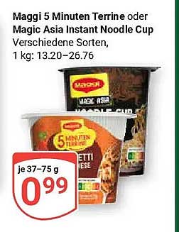 Maggi 5 Minuten Terrine oder Magic Asia Instant Noodle Cup Verschiedene Sorten, 1 kg: 13.20–26.76