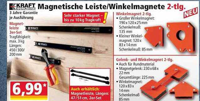 Magnetische Leiste/Winkelmagnete 2-tlg.