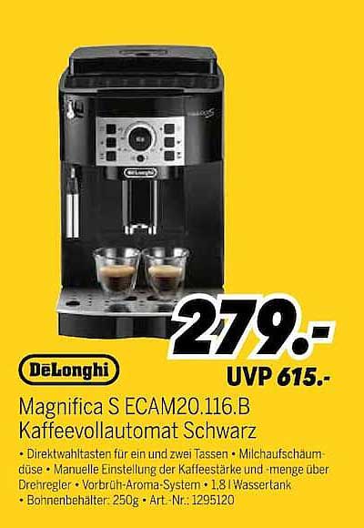 Magnifica S ECAM20.116.B Kaffeevollautomat Schwarz