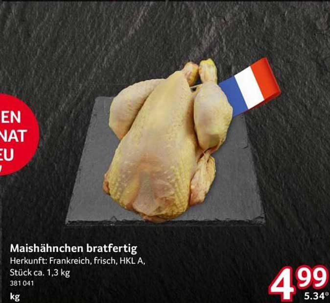 Maishähnchen bratfertig