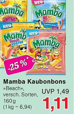 Mamba Kaubonbons »Beach«, versch. Sorten, 160g